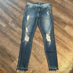 7 for All Mankind The Ankle Skinny Women’s Size 26 Distressed Jeans Denim Pants